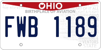 OH license plate FWB1189