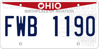 OH license plate FWB1190