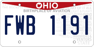OH license plate FWB1191