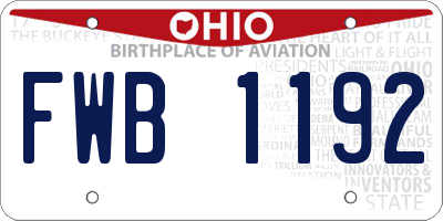 OH license plate FWB1192