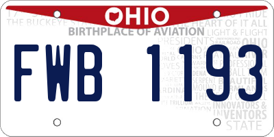 OH license plate FWB1193