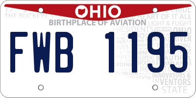 OH license plate FWB1195