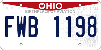 OH license plate FWB1198