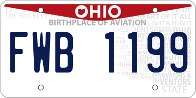 OH license plate FWB1199