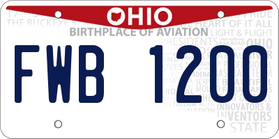 OH license plate FWB1200