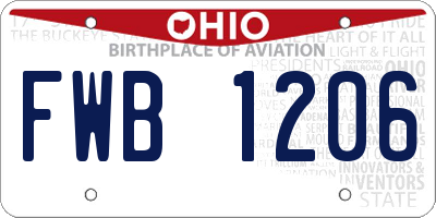 OH license plate FWB1206