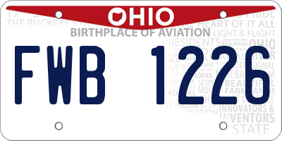 OH license plate FWB1226