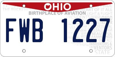 OH license plate FWB1227