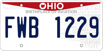 OH license plate FWB1229