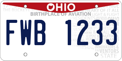 OH license plate FWB1233