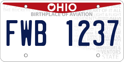 OH license plate FWB1237