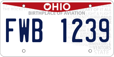 OH license plate FWB1239