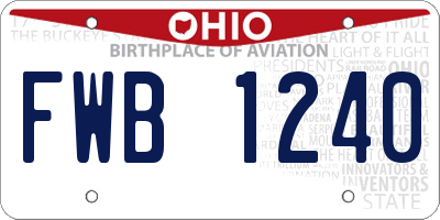 OH license plate FWB1240