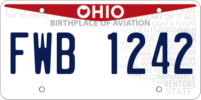 OH license plate FWB1242