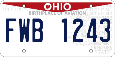 OH license plate FWB1243