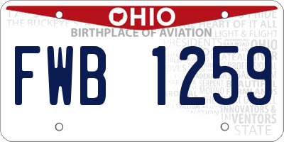 OH license plate FWB1259