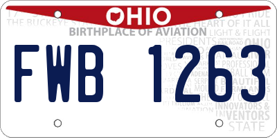 OH license plate FWB1263