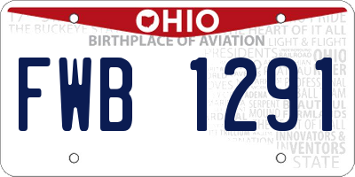 OH license plate FWB1291
