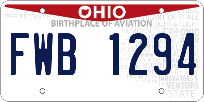 OH license plate FWB1294