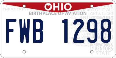 OH license plate FWB1298