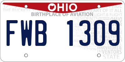 OH license plate FWB1309