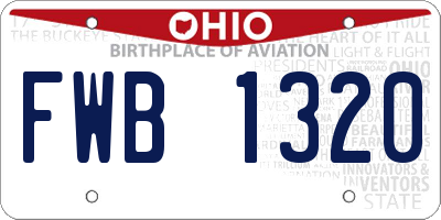 OH license plate FWB1320