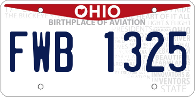 OH license plate FWB1325