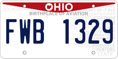 OH license plate FWB1329