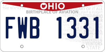 OH license plate FWB1331