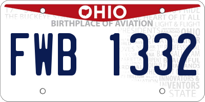 OH license plate FWB1332