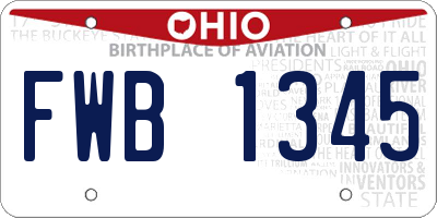 OH license plate FWB1345