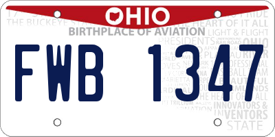 OH license plate FWB1347