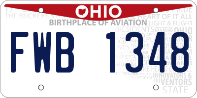 OH license plate FWB1348