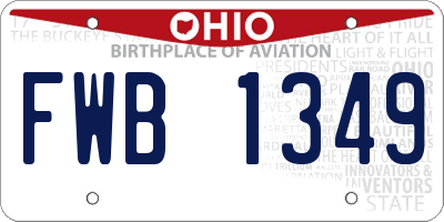 OH license plate FWB1349