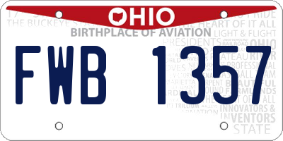 OH license plate FWB1357