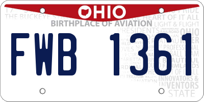 OH license plate FWB1361