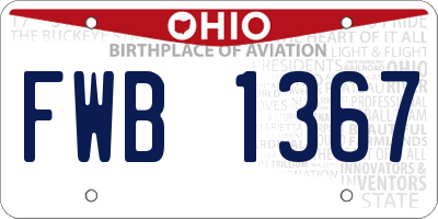 OH license plate FWB1367