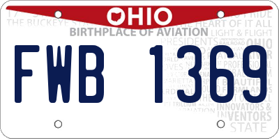 OH license plate FWB1369