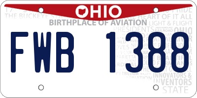 OH license plate FWB1388