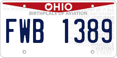 OH license plate FWB1389