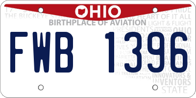 OH license plate FWB1396