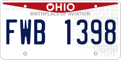 OH license plate FWB1398