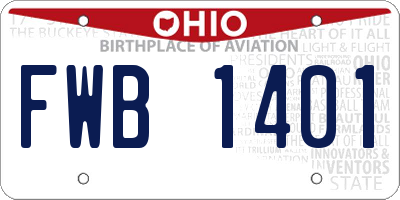 OH license plate FWB1401