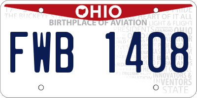 OH license plate FWB1408