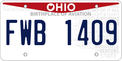 OH license plate FWB1409