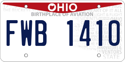 OH license plate FWB1410