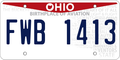 OH license plate FWB1413