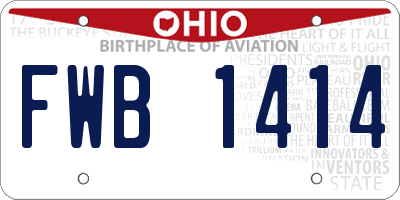 OH license plate FWB1414