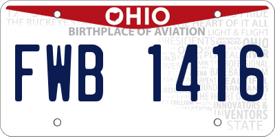 OH license plate FWB1416