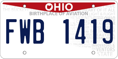 OH license plate FWB1419